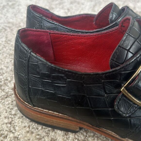 S.Baker Black Men’s Crocodile Dress Shoes 39 - Picture 4 of 12